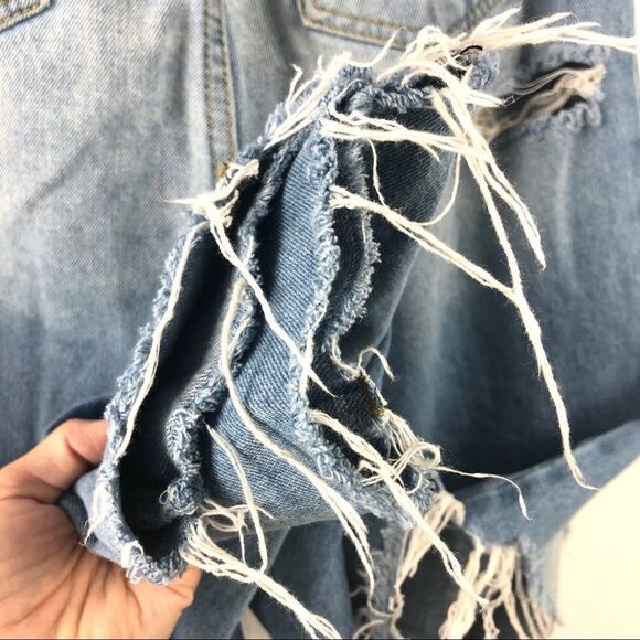 MOMOKROM High Waisted Distressed Ankle Jeans 25" - Picture 8 of 9